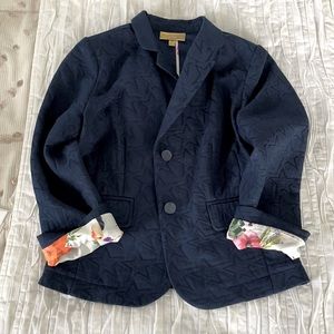 Vera Wang Blazer w/ Star Pattern and Floral Detail